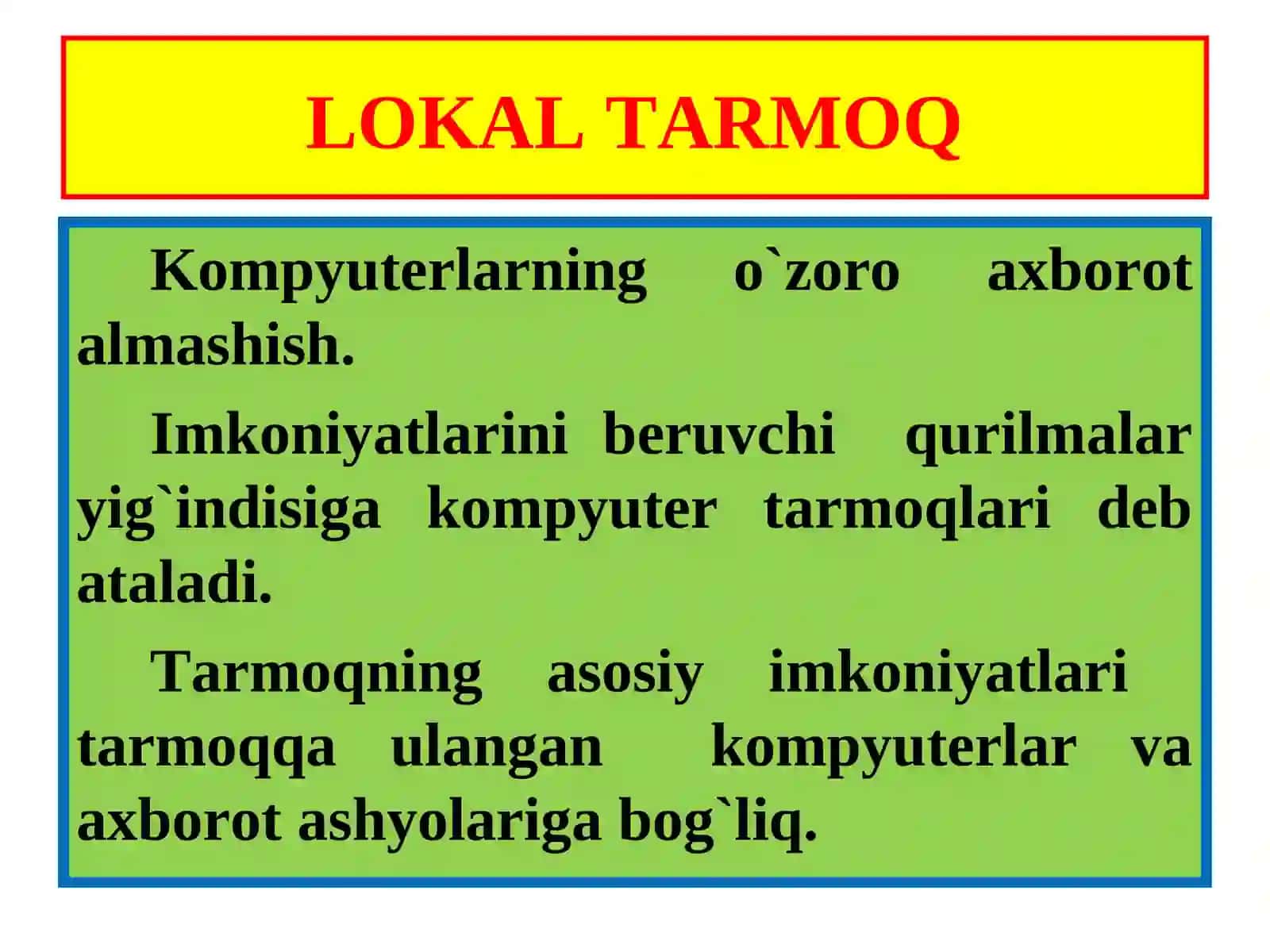 Lokal kompyuter tarmoqlari bilan ishlash 3