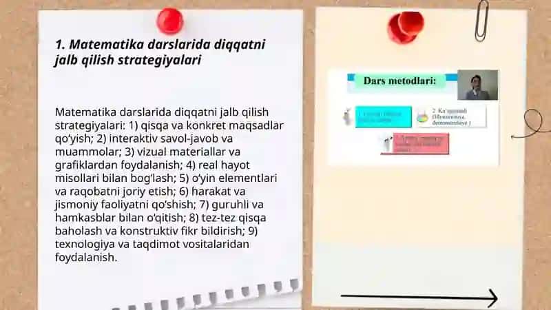 Matematika darslarida bolalarning diqqatini tashkil etish 3