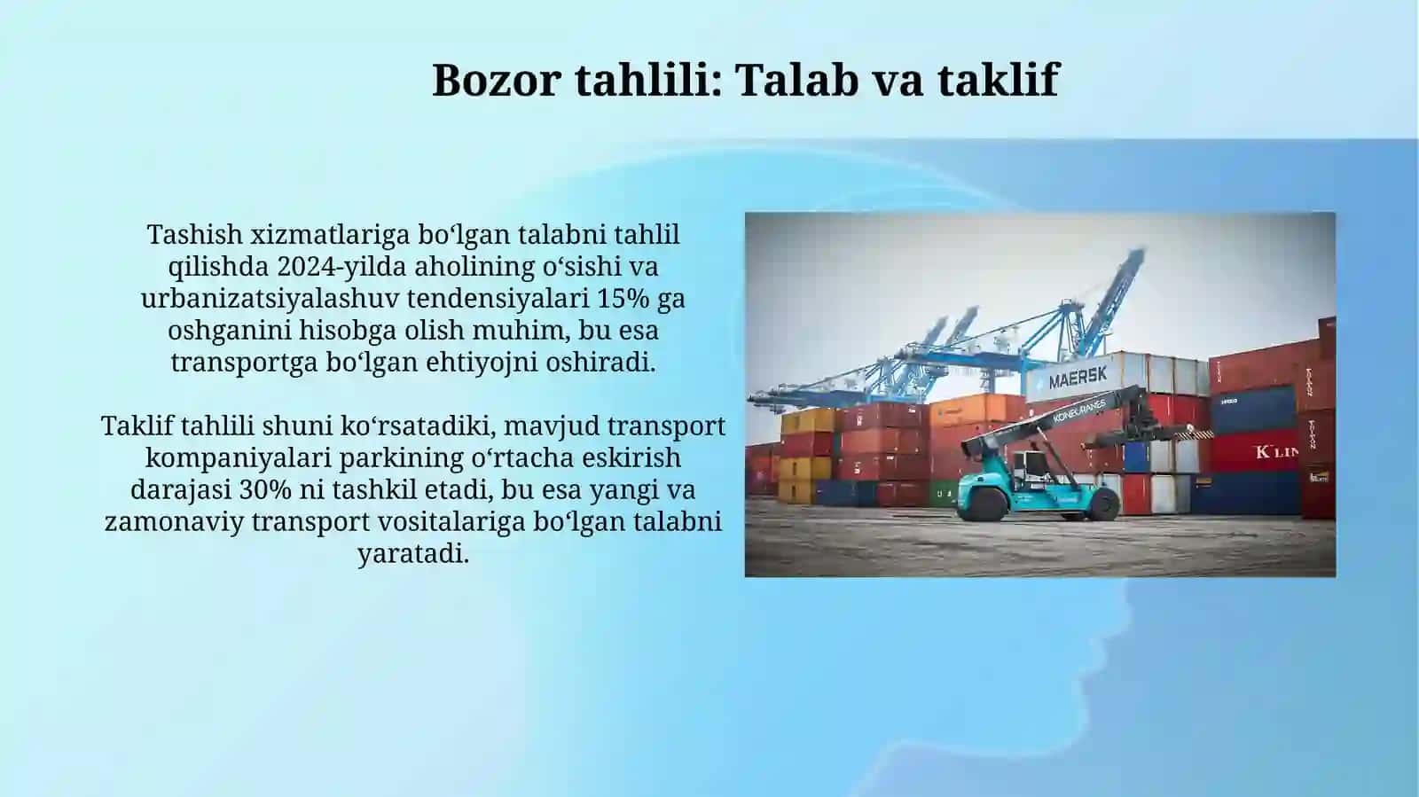 Transport xizmatlarida tadbirkorlik faoliyatini rivojlantirish imkoniyatlari 3