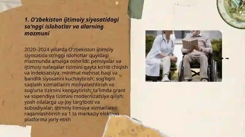 O‘zbekiston ijtimoiy siyosatidagi so‘nggi islohotlar va ularning mazmuni 3