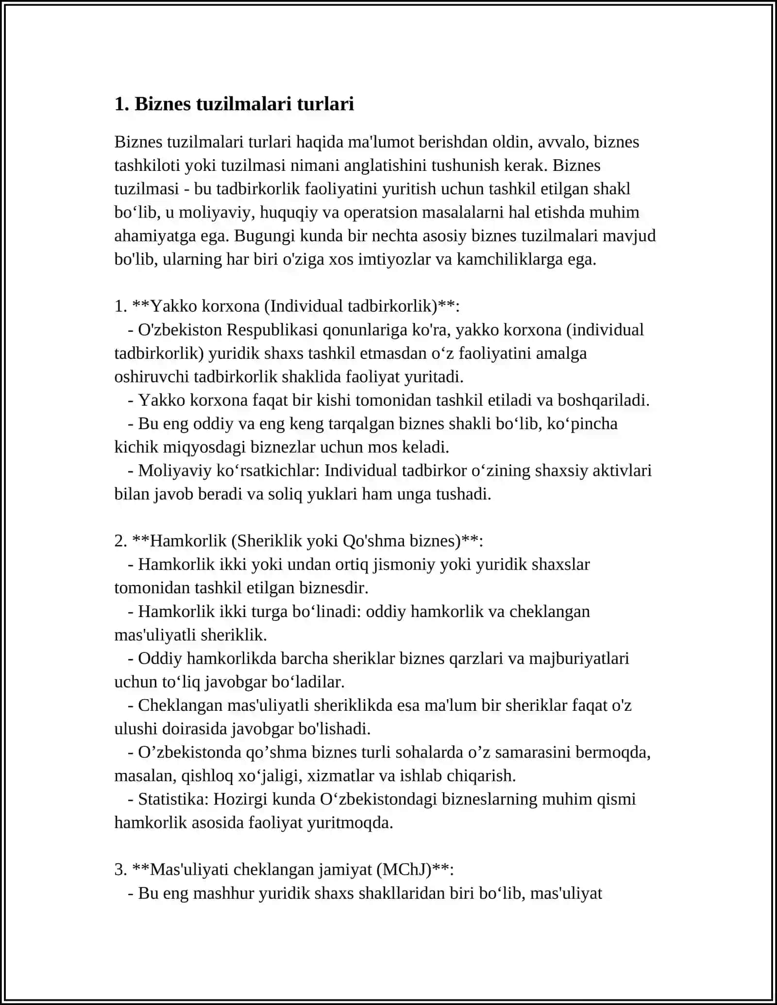 FAOLIYAT SIFATIDA BIZNES TUZILISHINI TAHLIL QILISH 3