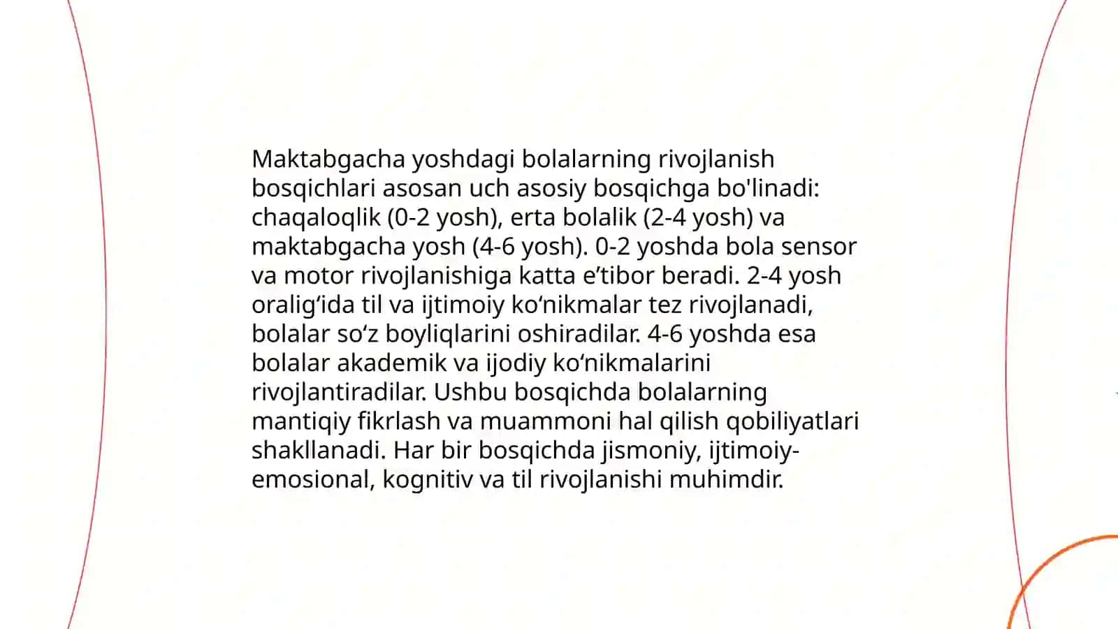 Maktabgacha ta'lim davrida yosh davrlarining o'ziga xos xususiyatlari 3