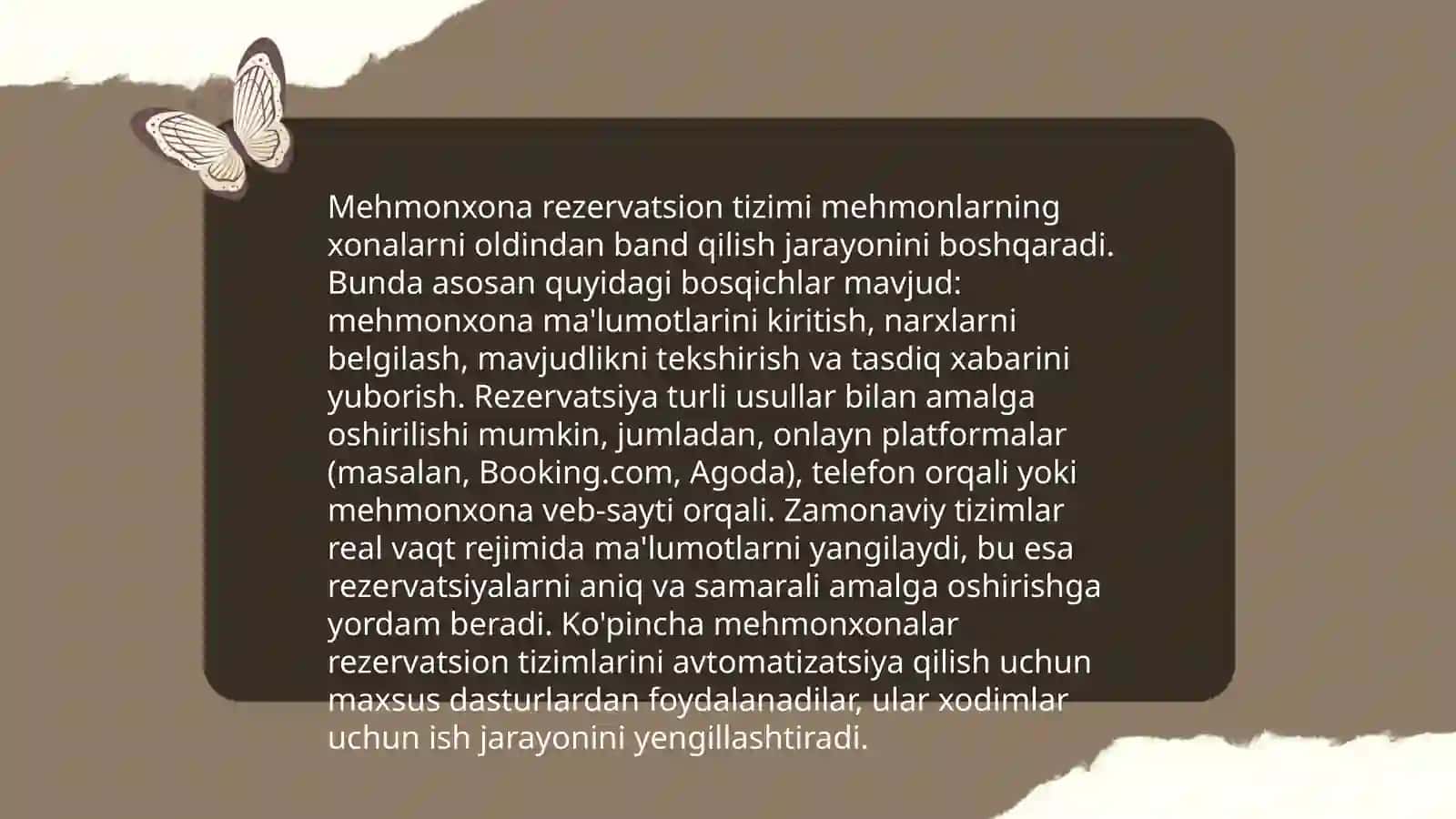 Mehmonxonada Rezervatsion tizim 3