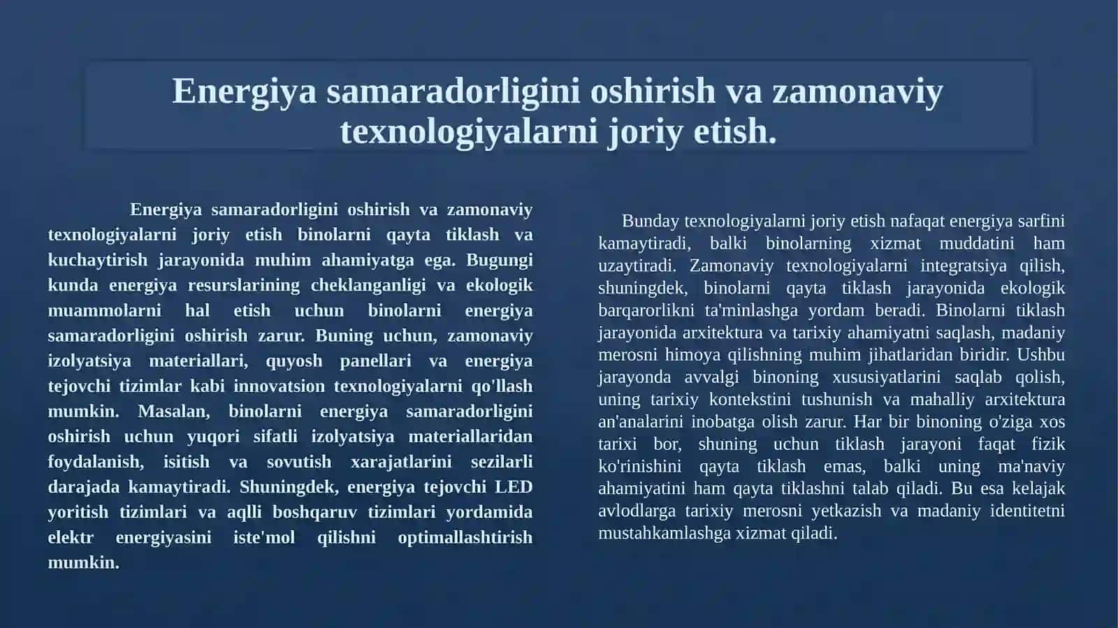 Binolarni qayta tiklash va kuchaytirish. 3