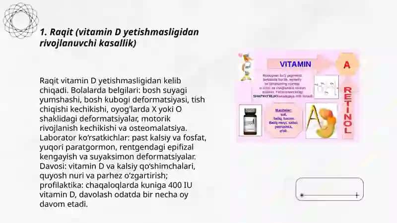 Raqit (vitamin D yetishmasligidan rivojlanuvchi kasallik) 3