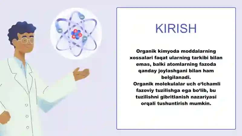 Organik birikmalarning fazoviy tuzilishi va gibridlaishi 3
