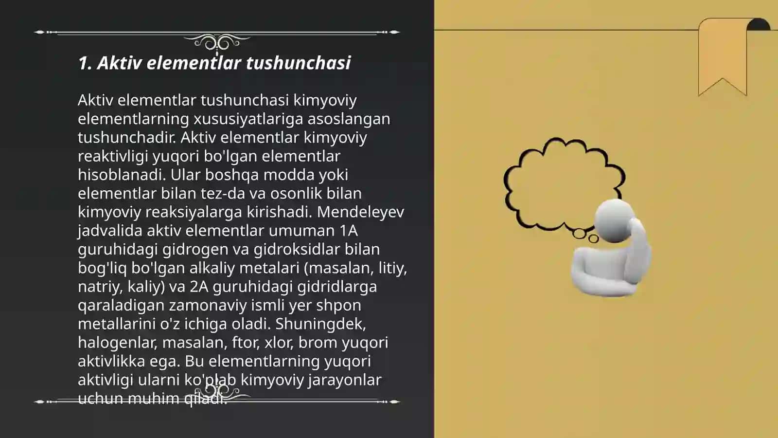 Aktiv elementlar tushunchasi 3