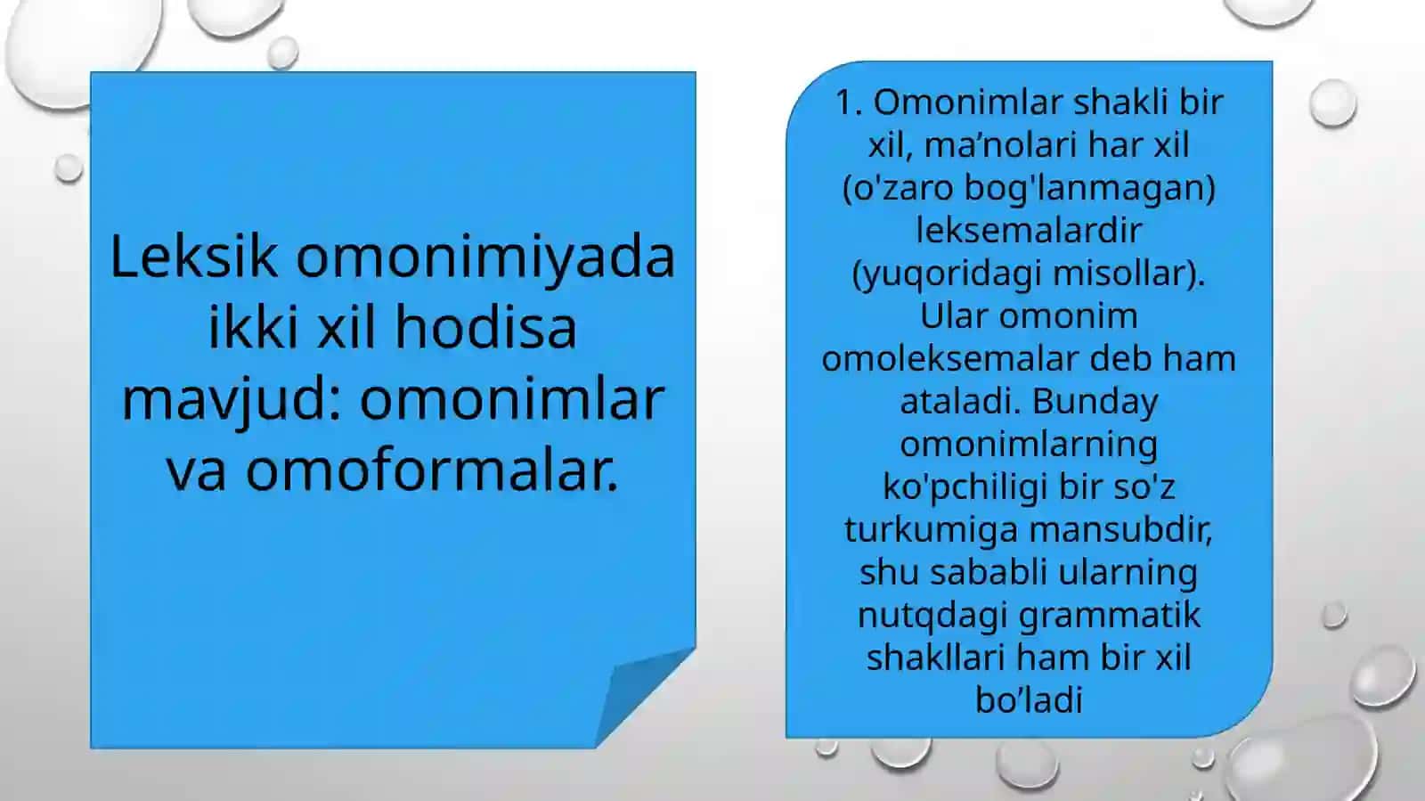 Leksik omonimiya yuzasidan mashqlar bajarish 3
