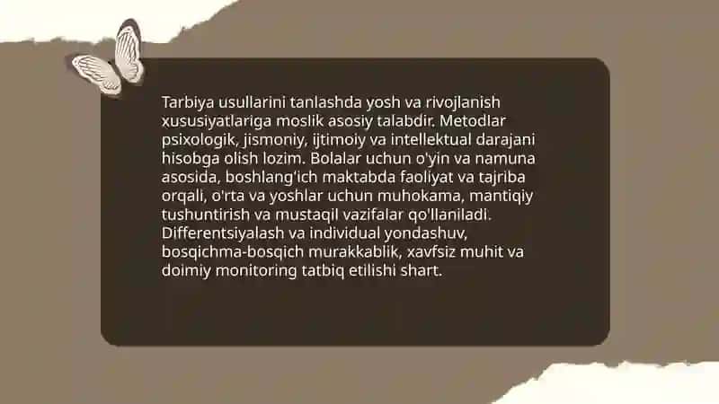 Tarbiya Usullari 3