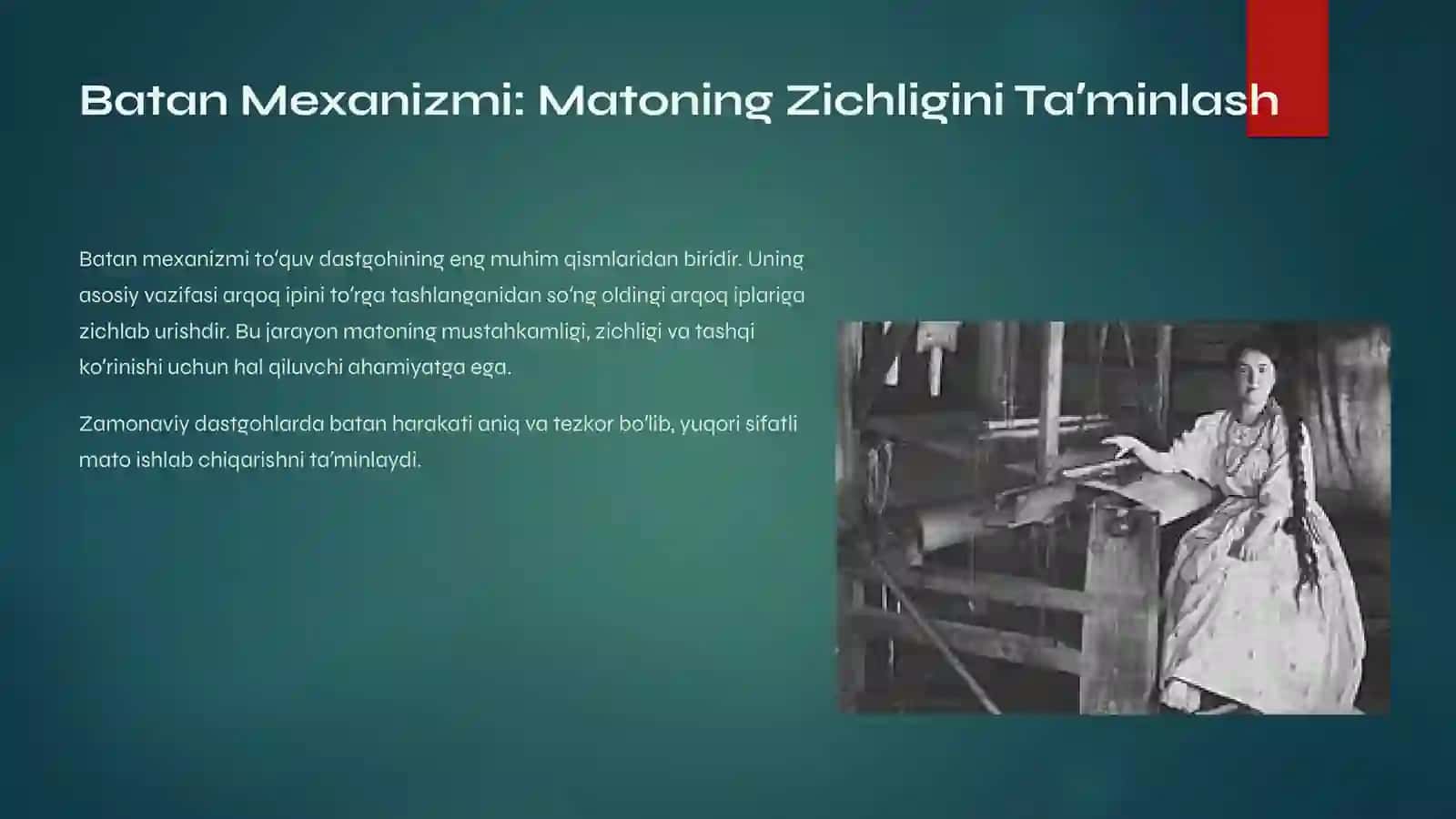 Zamonaviy Toʻquv Dastgohlarida Harakat Mexanizmlari 3