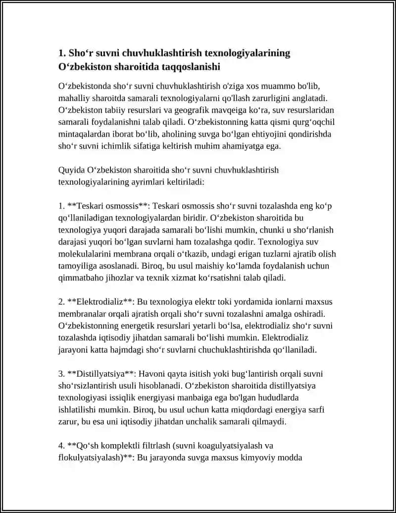 Shoʻr suvni chuvhuklashtirish texnologiyalari 3