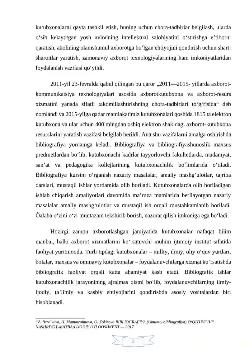 Turli tipdagi kutubxonalar bibliografiya ishining  tashkiliy – funktsional  tuzilishi 3