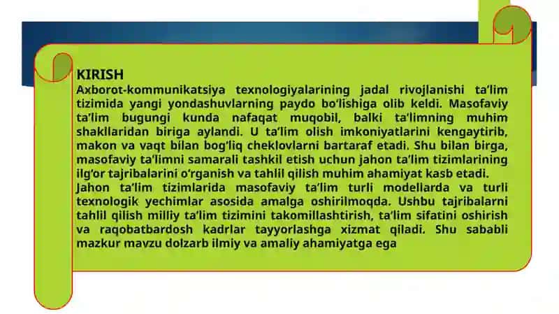 Masofaviy taʼlim jahon taʼlim tizimini oʻrganish va tahlil qilish 3