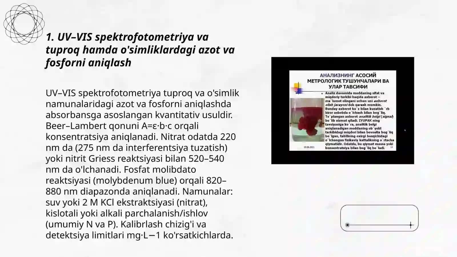 Fizik kimyoviy analiz usullari va ularning qishloq xo'jaligida qo'llanilishi 3