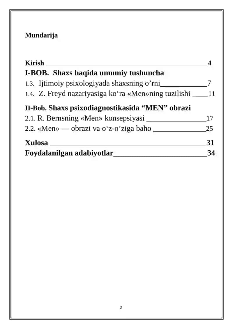 “MEN” konsepsiyasi obrazining mohiyati”  mavzusidagi 3