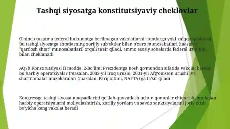 Tashqi siyosatning konstitutsiyaviy asoslari 3