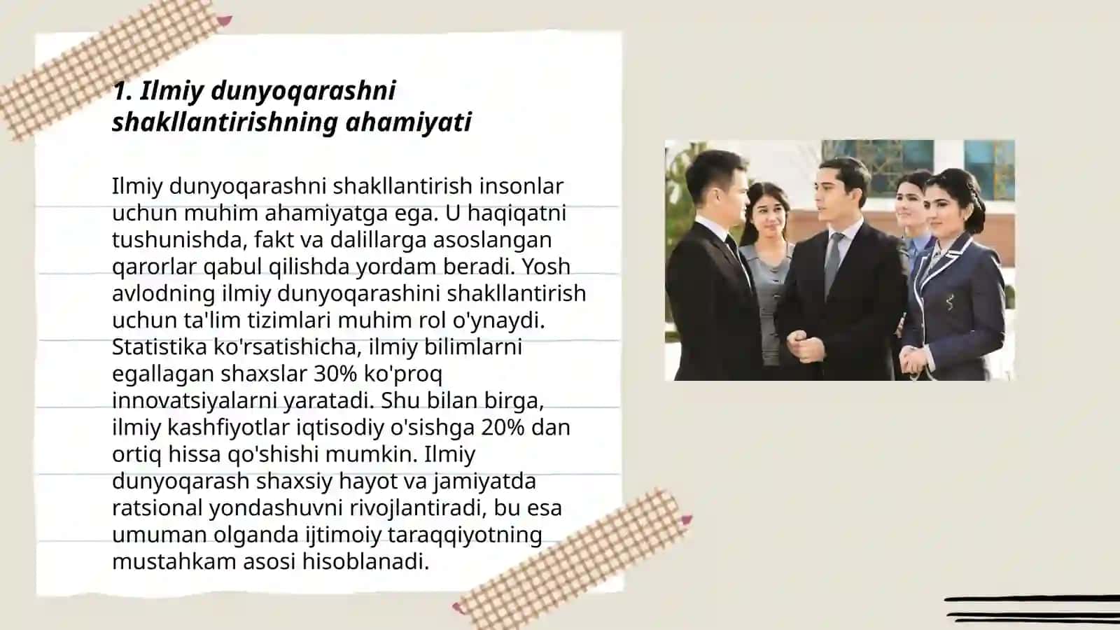 Ilmiy dunyoqarashni shakllantirish va oʻquvchilarni aqliy tarbiyalash 3