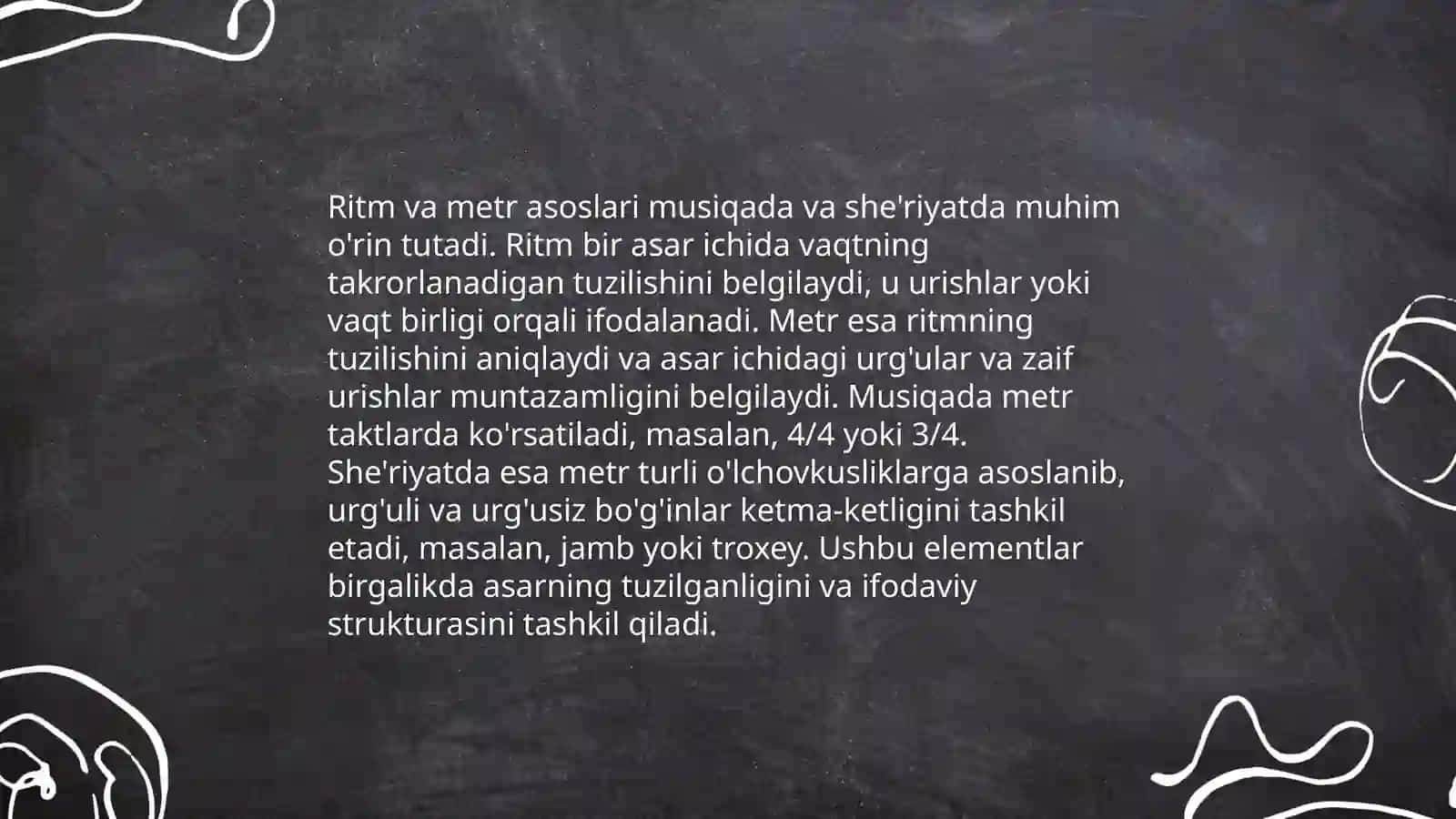 Ritm va metr xissalari va xar hil oʻlchov turlari(oddiy, murakkab, aralash, oʻzgaruvchan) 3