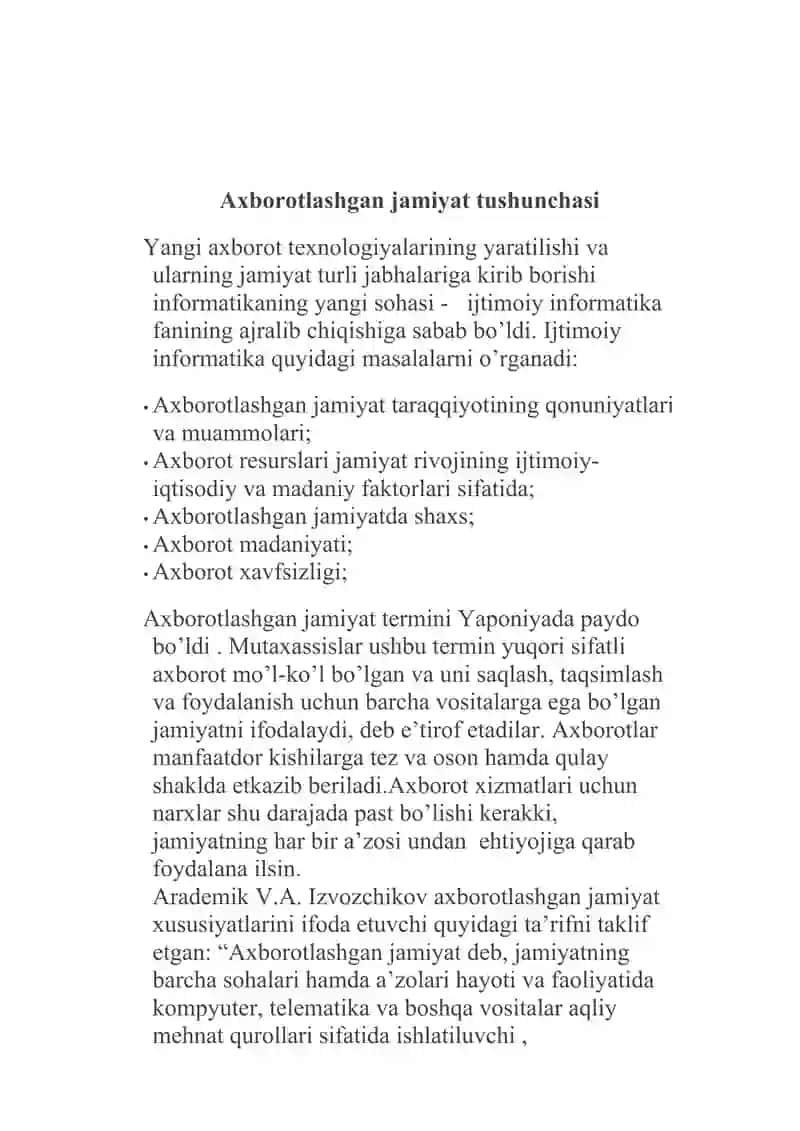 O'ZBEKISTONDA AXBOROTLASHGAJN JAMIYATNING XUSUSIYATLARI VA VERTUALLASHTRISH JARAYONI 3