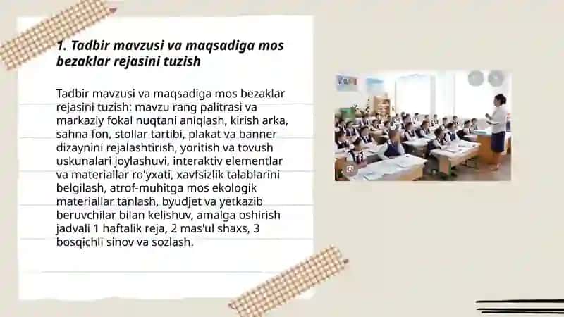Tarbiyaviy Tadbirlarning Bezatilishi 3