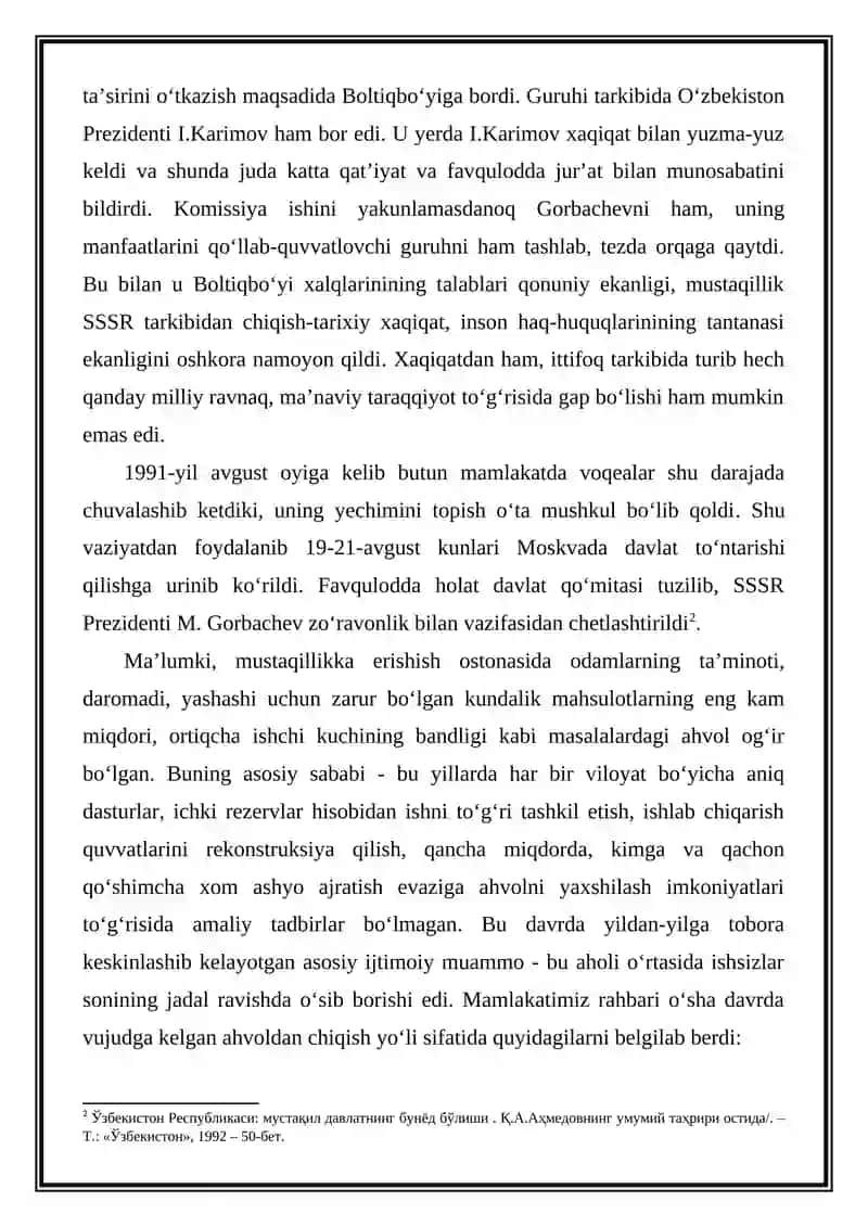 O'zbekiston Respublikasining Tashkil Topishi va Tarixiy Ahamiyati 3