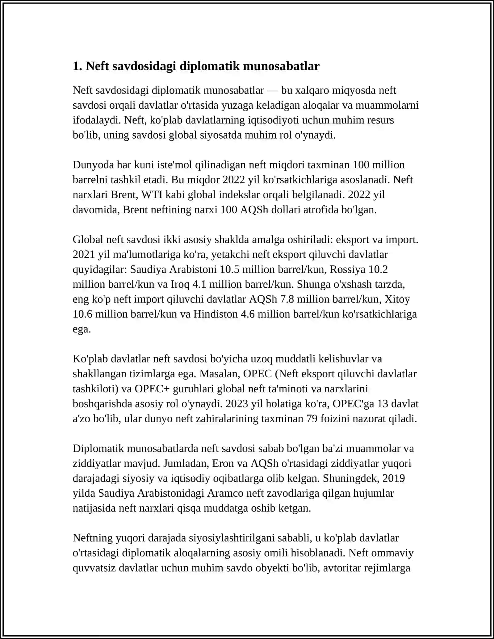 MUSTAQIL ISH Mavzu: OILADAGI MUNOSABATLAR 3