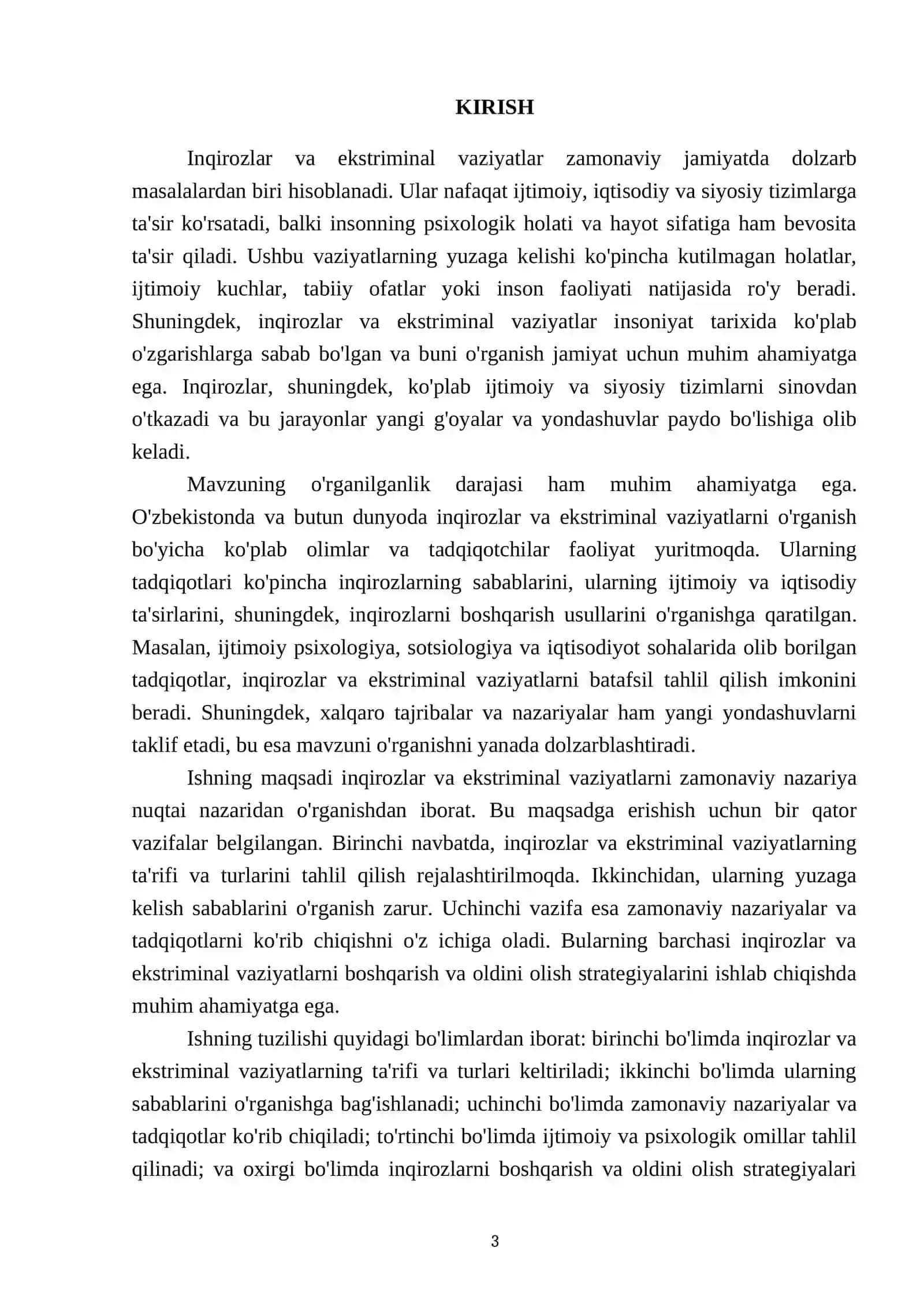 Inqirozlar va ekstriminal vaziyatlarning zamonaviy nazariyasi 3