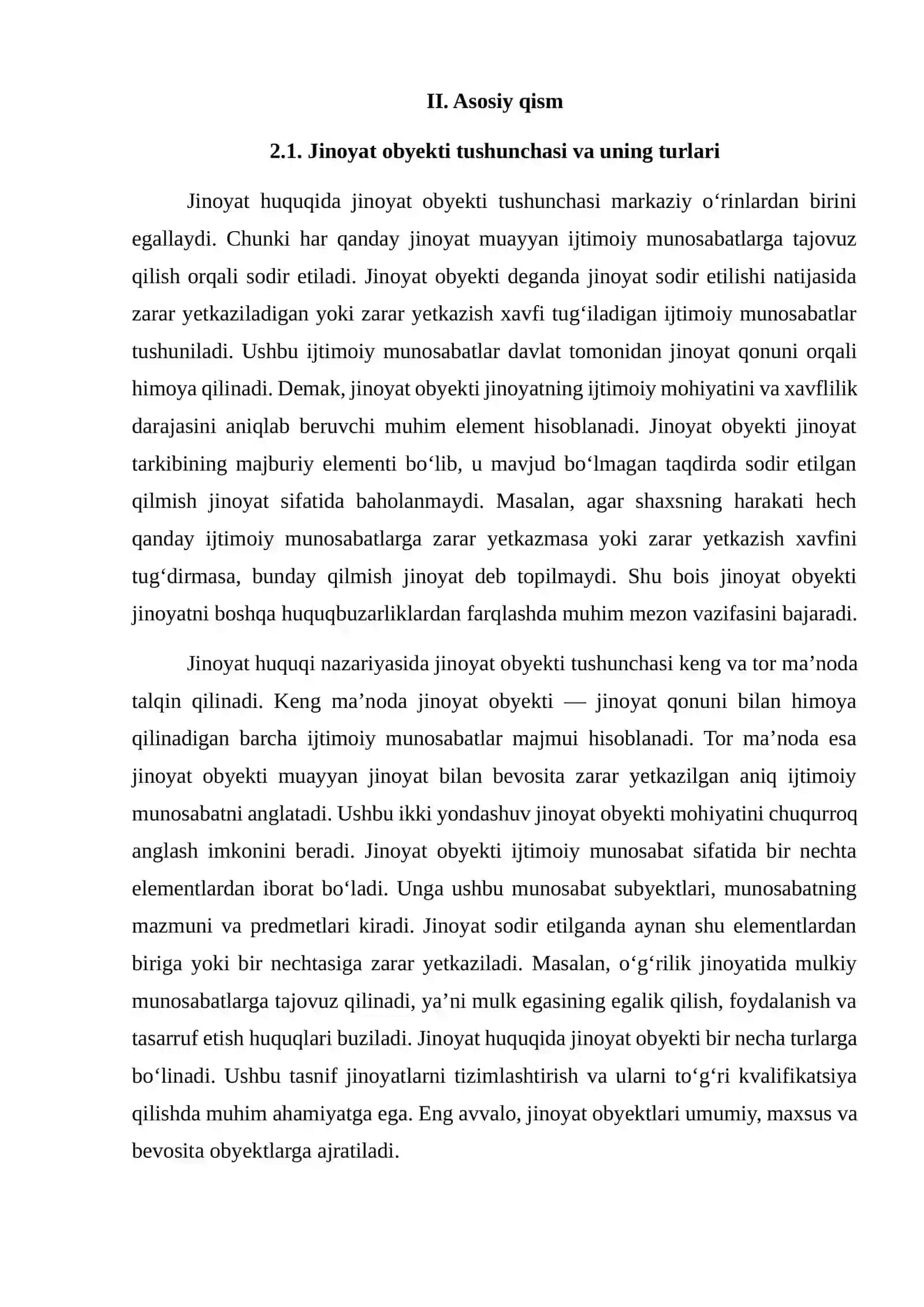 Jinoyat obyetki va jinoyatning obyektiv tomoni 3