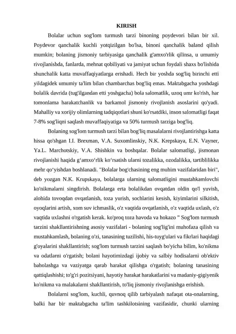 JISMONIY RIVOJLANISH VA SOG’LOM TURMUSH TARZINI SHAKLLANTIRISH SOHASINING KUTILAYOTGAN NATIJALARI ASOSIDA TA’LIMIY O’YINLAR KARTOTEKASINI TAYYORLASH 3