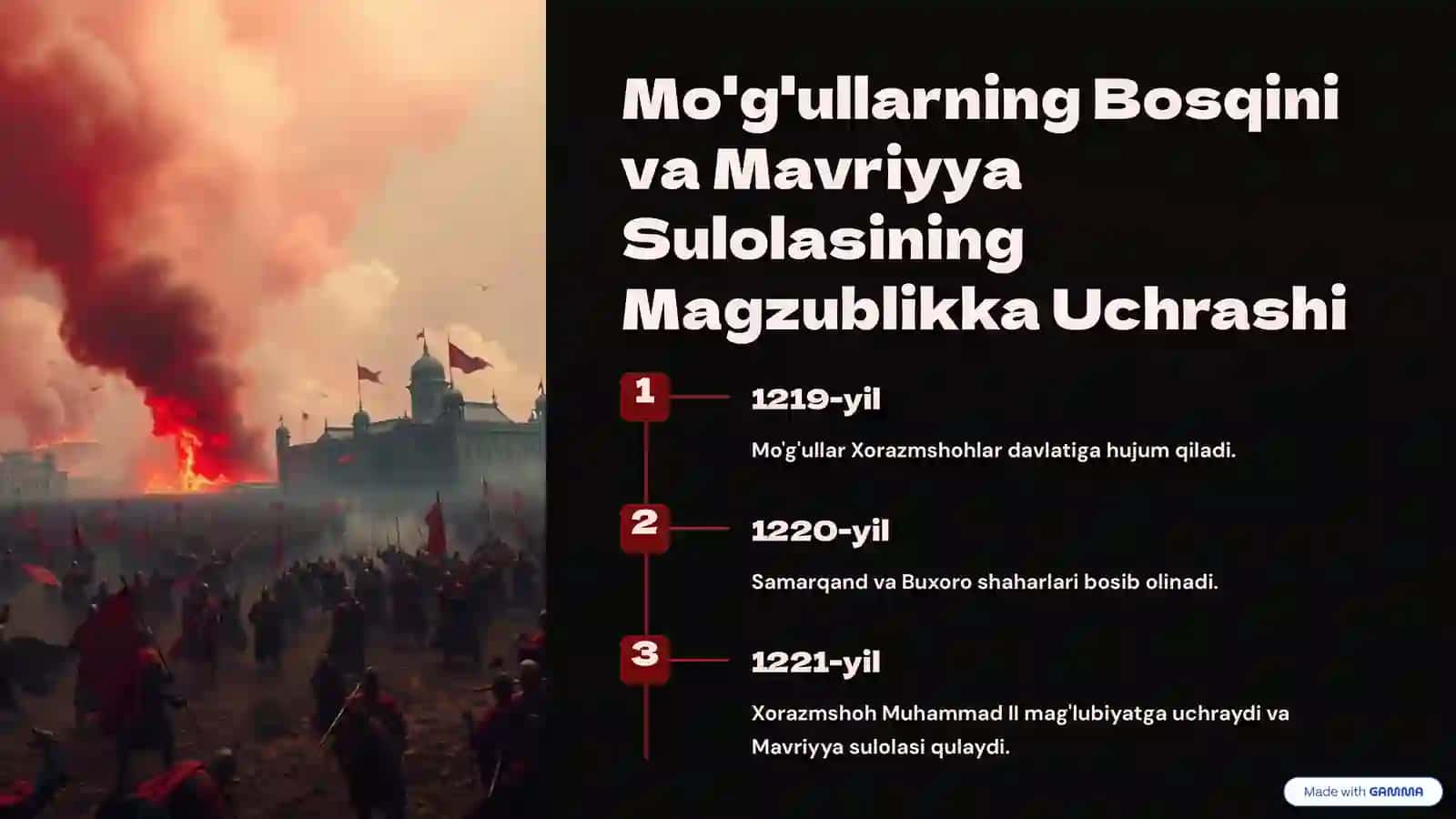 Movarounnahr va Xurosonning Mo'g'ullar tomonidan Bosib Olinishi mavzusida tayyor taqdimot 3