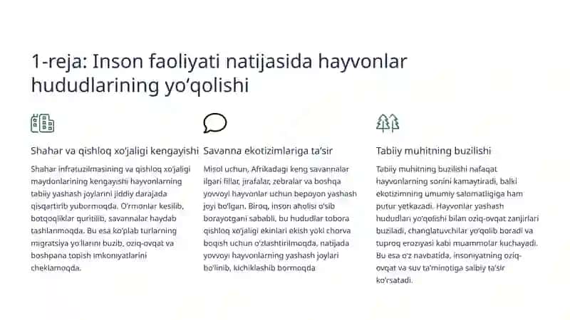 Hayvonot olamining xilma-xiligi yo’qolishi 3