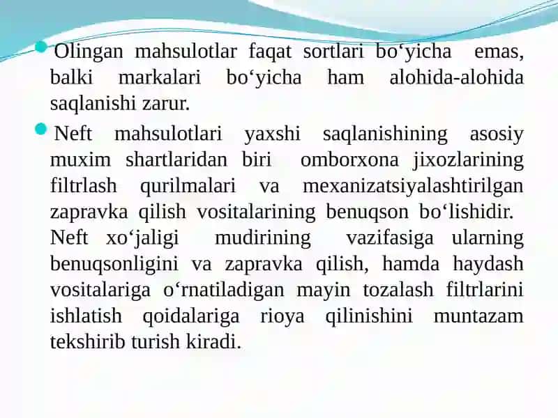 Neft mahsulotlari sifat ko'rsatkichlarini aniqlash 3