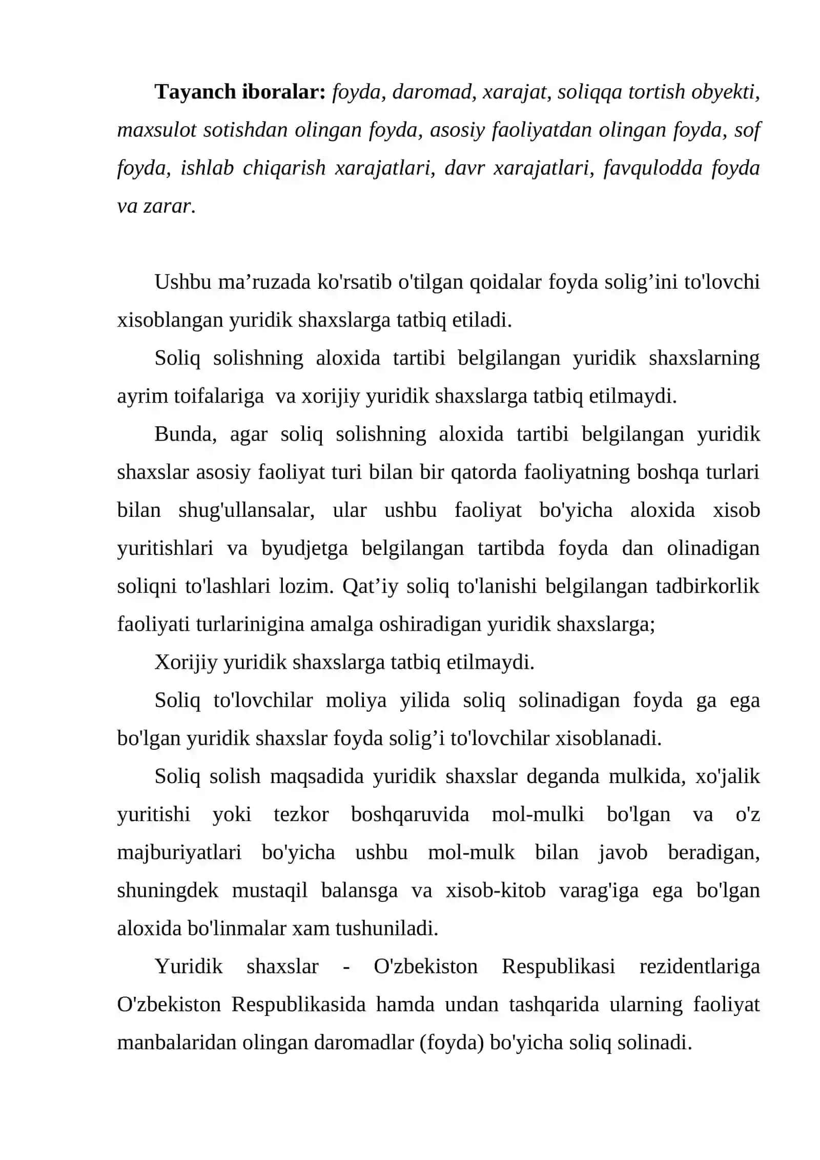 Foyda solig'i ba'zasini shakllantirishni takommillaahtirish 3