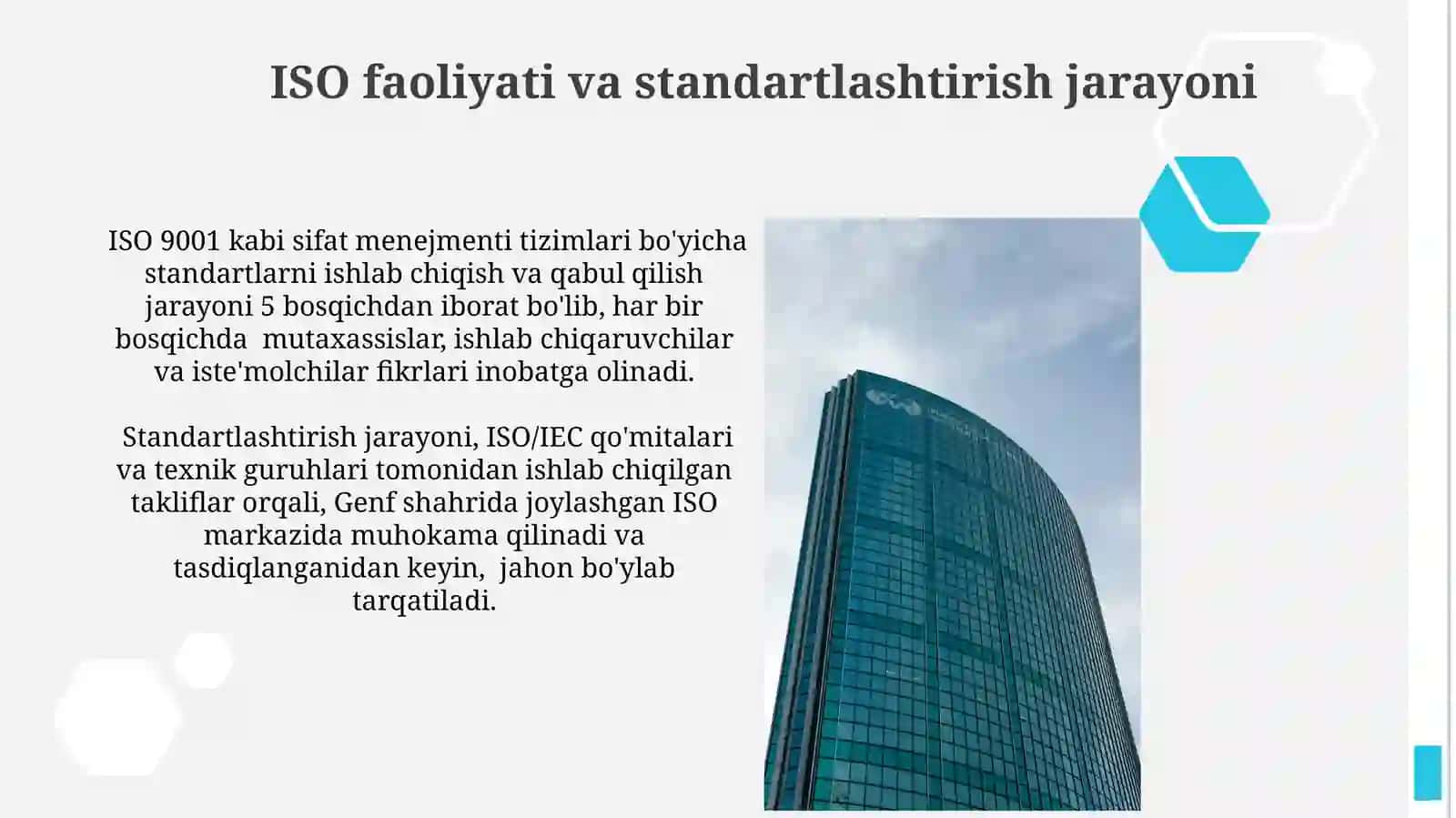 ISO tashkiloti va uning faoliyati. IEC tashkiloti va uning faoliyati 3