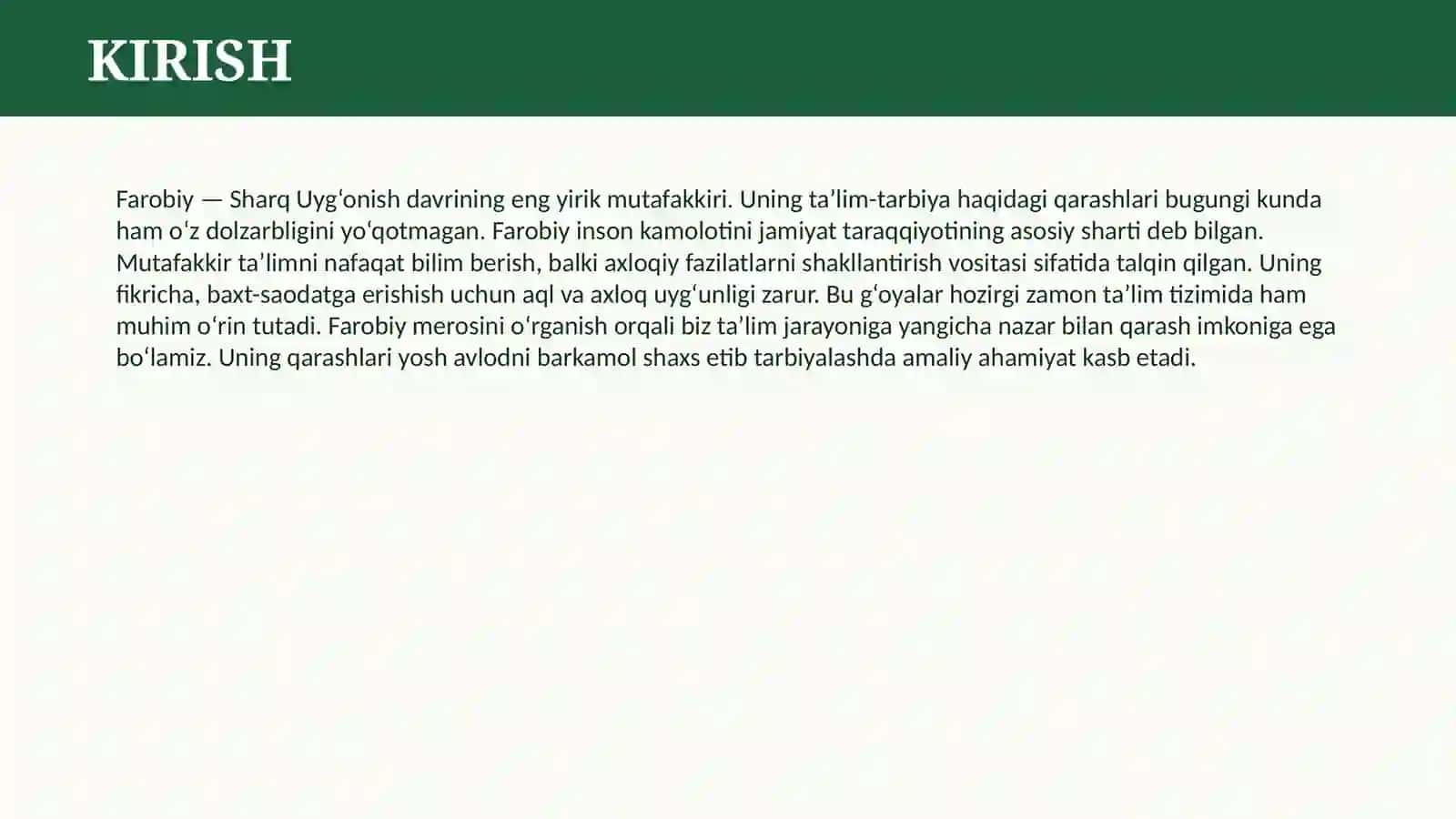ABU NASR FAROBIYNING TA’LIM-TARBIYAGA OID QARASHLARI 3