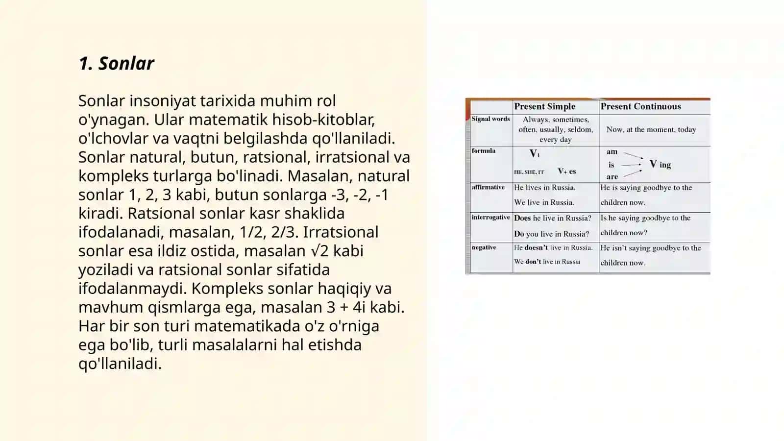 2-sinfda sanoq va tartibni bildirgan so‘zlar 3