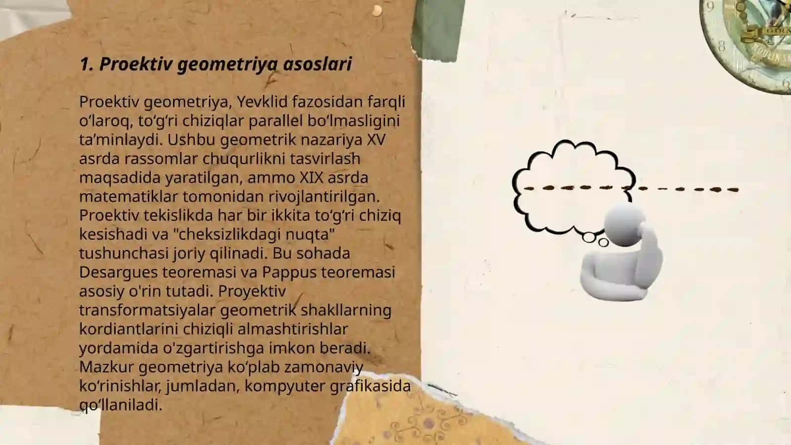Proektiv tekislikdagi matematik tushunchalarni o’qitish metodikasi 3