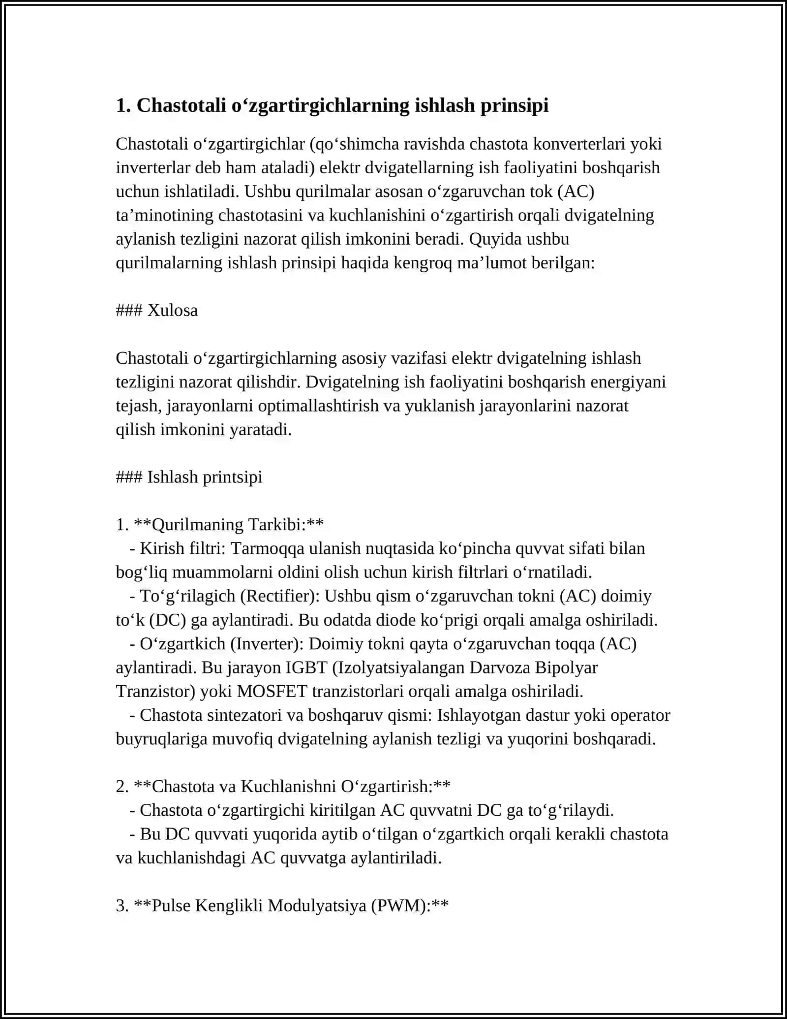 CHASTOTALI O‘ZGARTIRGICHLAR 3