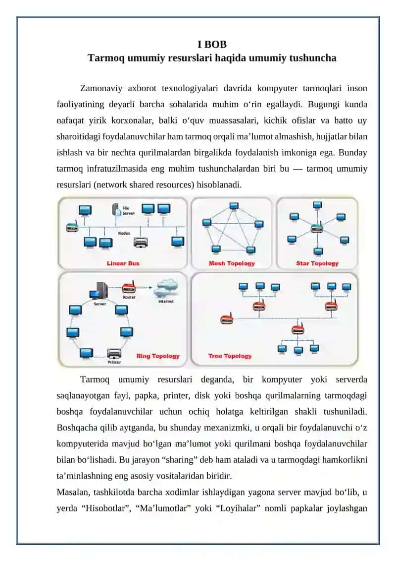 Tarmoq umumiy resurslari haqida umumiy tushuncha 3
