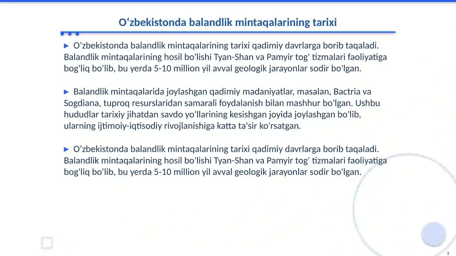 Oʻzbekistoning balandlik mintaqasi tuproqlar joylashuvi geografiyasi va uni muhofaza qilish 3
