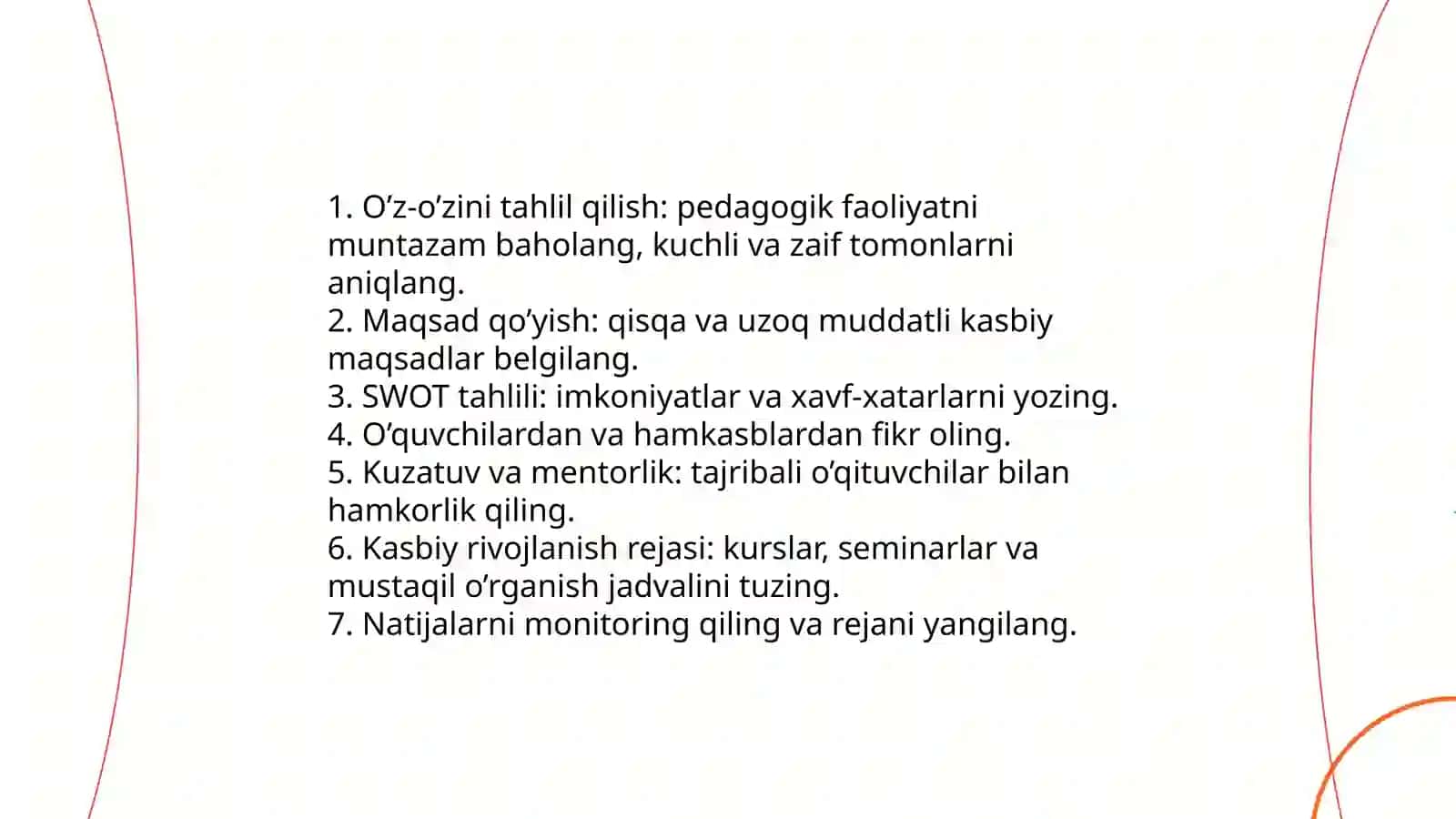 O’zimizdan boshlaylik. O’qituvchilarga tavsiyalar 3