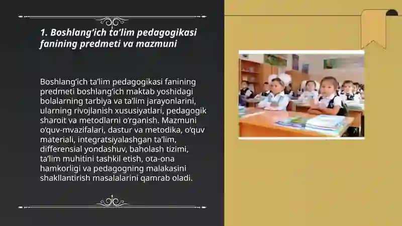 Boshlangʻich taʼlim pedagogikasi fanining predmeti maqsadi vazifasi va ilmiy tadqiqot metodlari 3