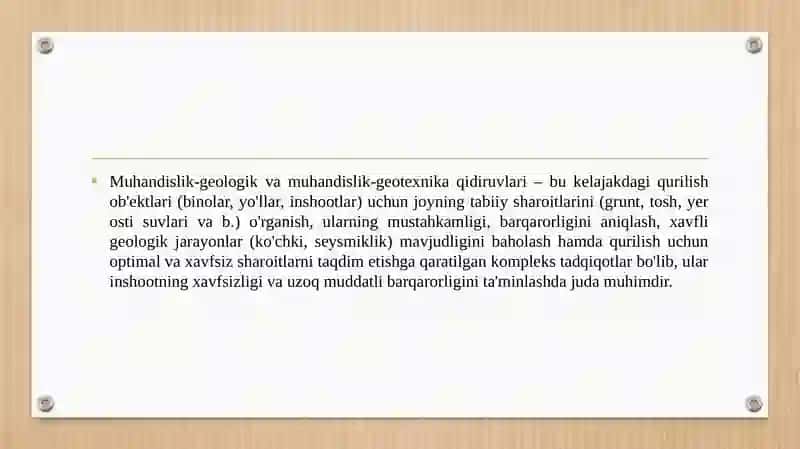 Muhandislik-geologik va muhandislik-geotexnika qidiruvlari 3