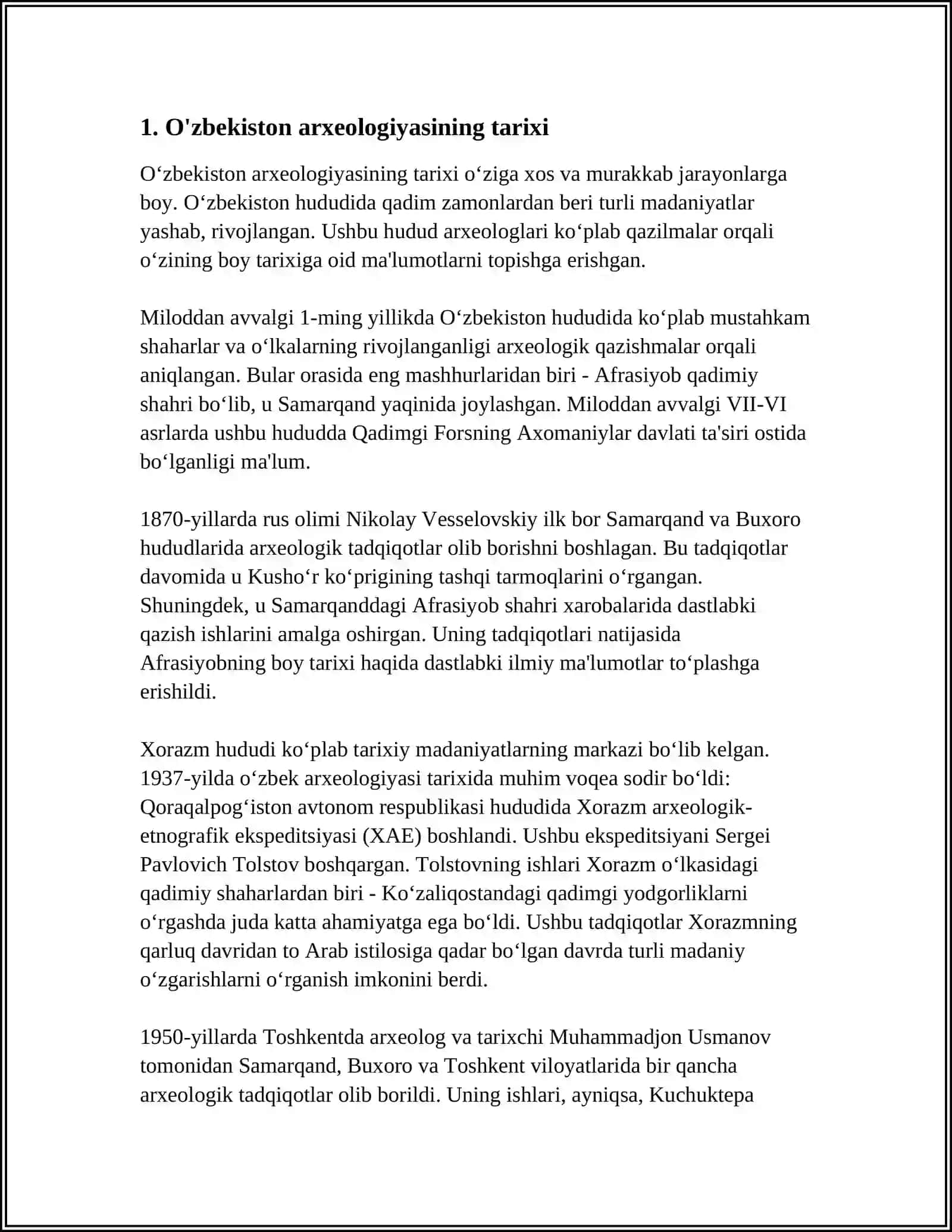 O‘zbekiston arxeologiya fanini rivojlantirish 3