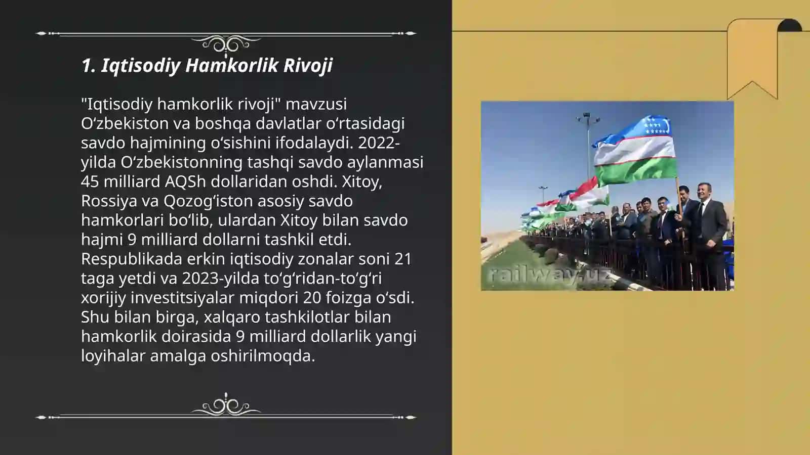Ozbekiston va Tojikiston ortasitagi savdo sotiq diplomatik aloqalari 3