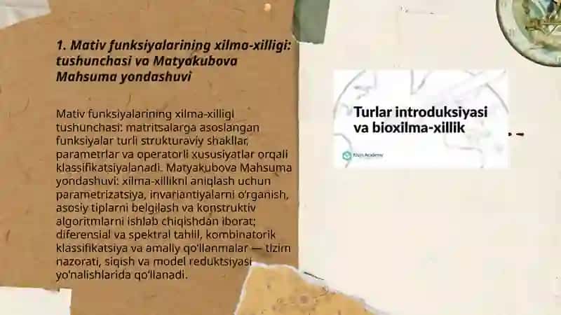 Mativ funksiyalarining xilma xilligi 3