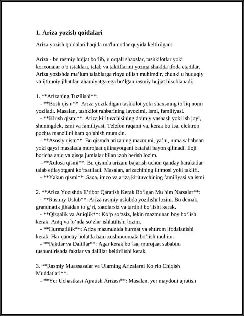 ARIZA YOZISH TARTIBI 3