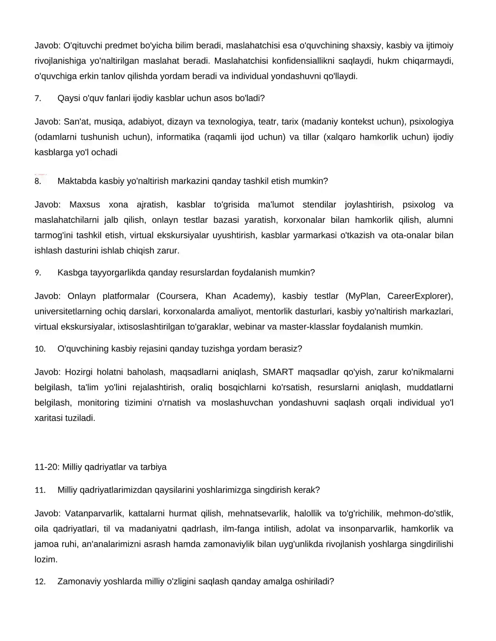 MAKTAB MASLAHATCHISI LAVOZIMIGA ISHGA KIRISH TEST SINOVlARI YANGI TAHRIR 3