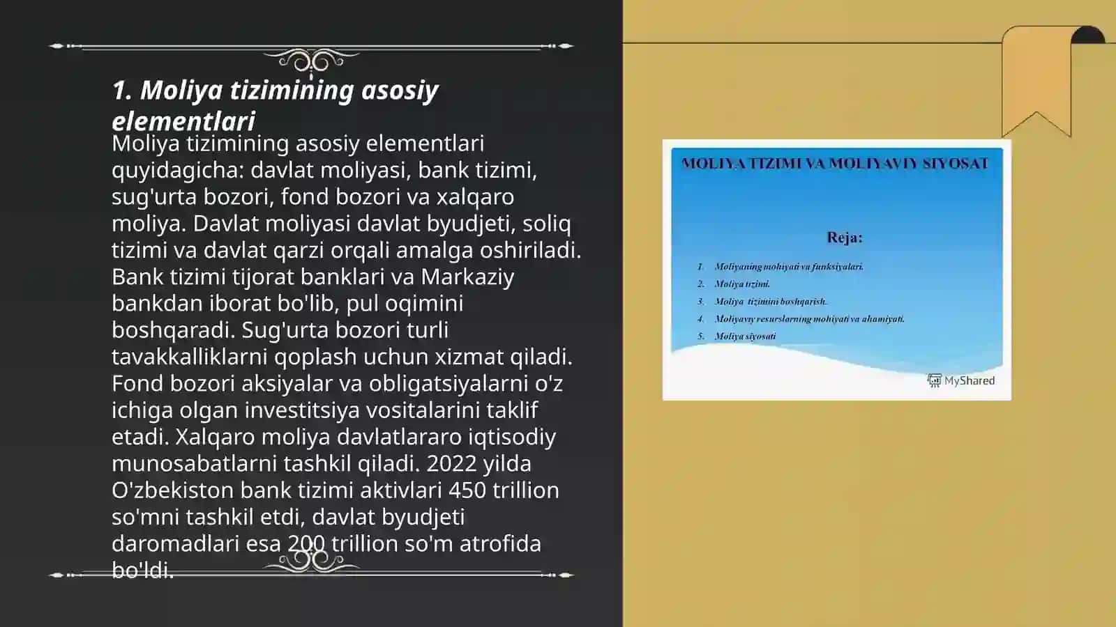 Moliya tizimi va moliyaviy siyosat 3