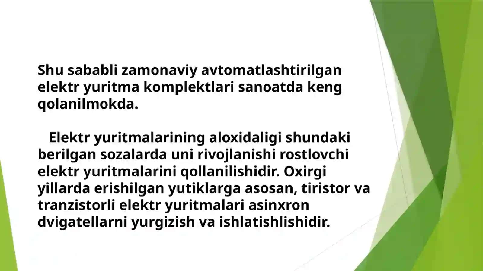 Komplekt elektr yuritmalarni tuzilishi, asosiy qismlari va ko’rsatkichlari 3